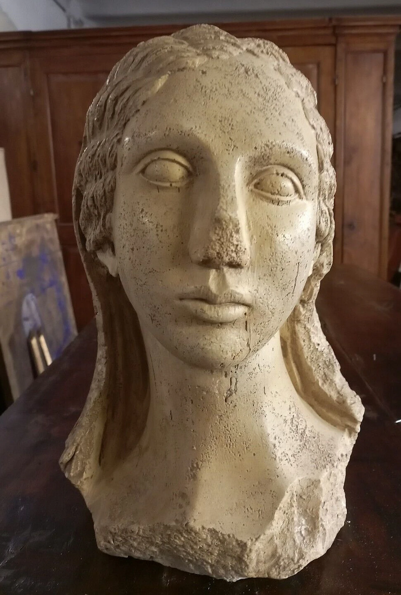 Greek woman's face, plaster sculpture, early 20th century 8