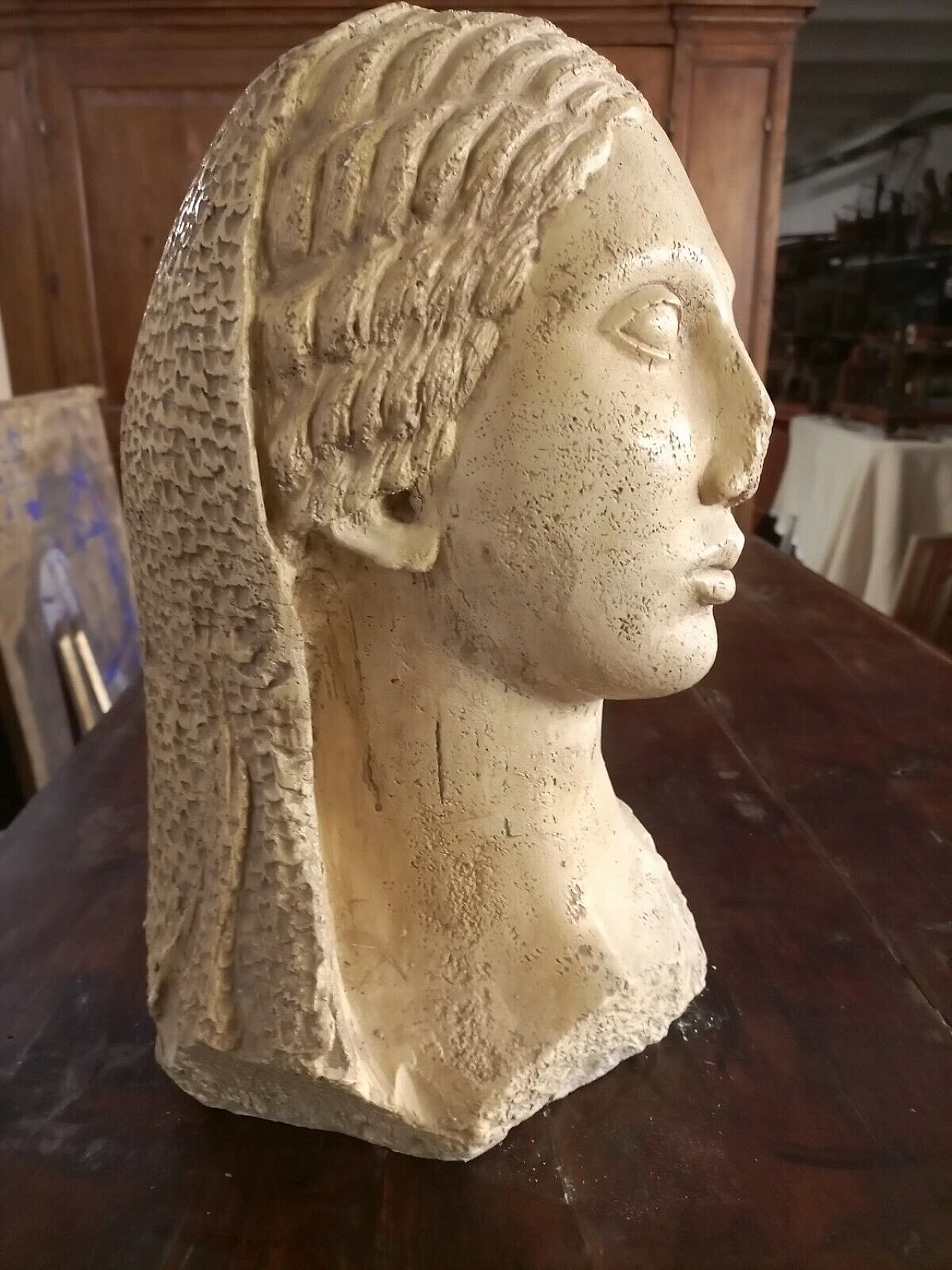 Greek woman's face, plaster sculpture, early 20th century 9