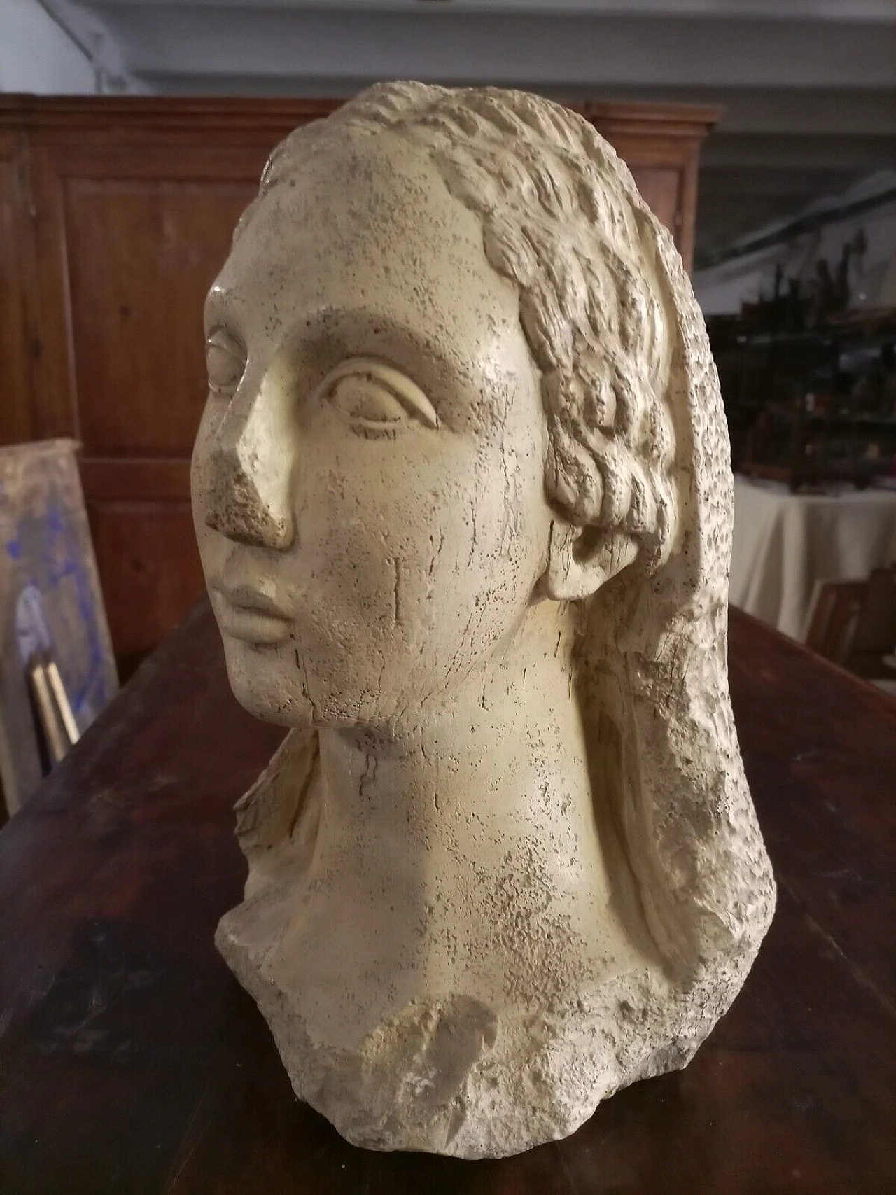 Greek woman's face, plaster sculpture, early 20th century 10