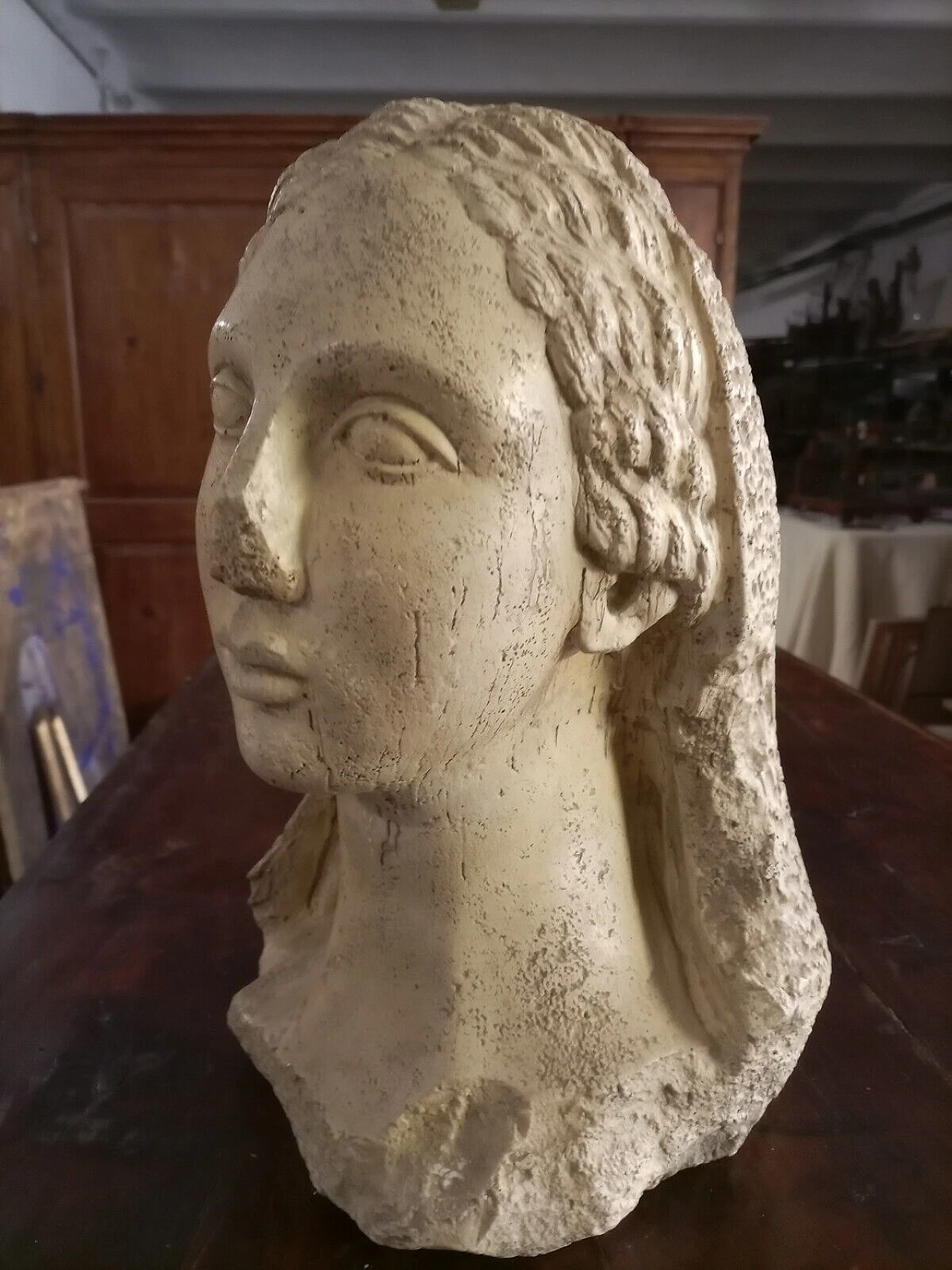 Greek woman's face, plaster sculpture, early 20th century 11