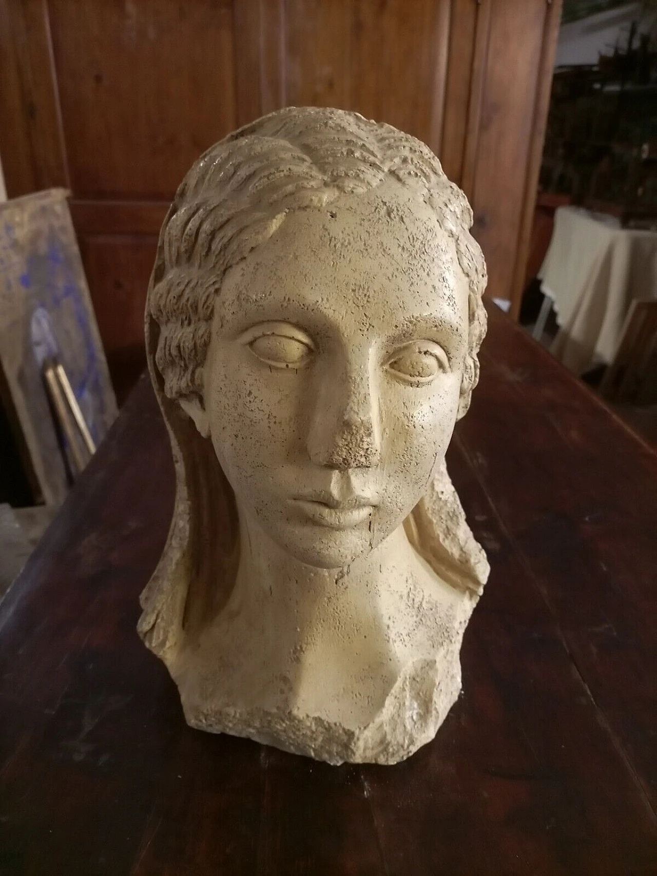 Greek woman's face, plaster sculpture, early 20th century 12