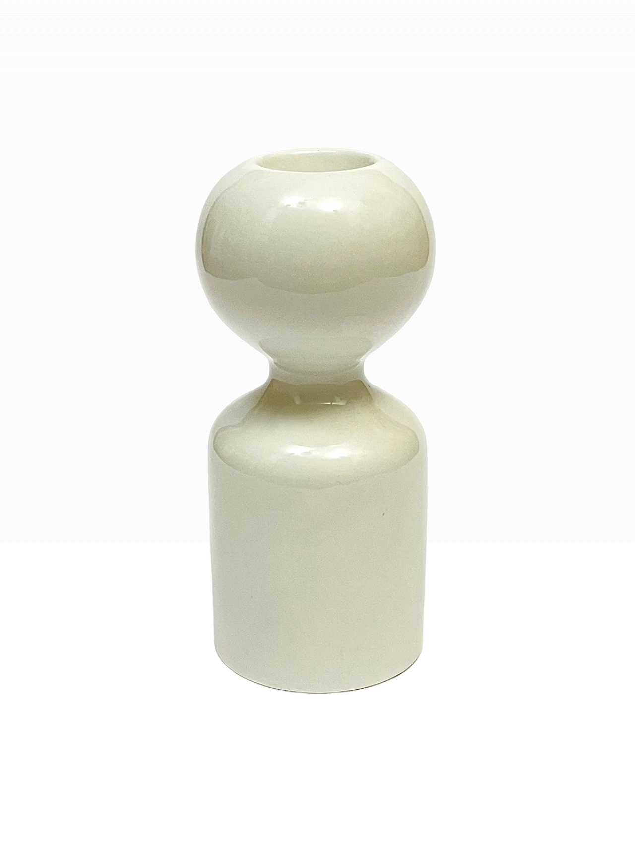 White ceramic candlestick by Liisi Beckmann for Gabbianelli, 1960s 6