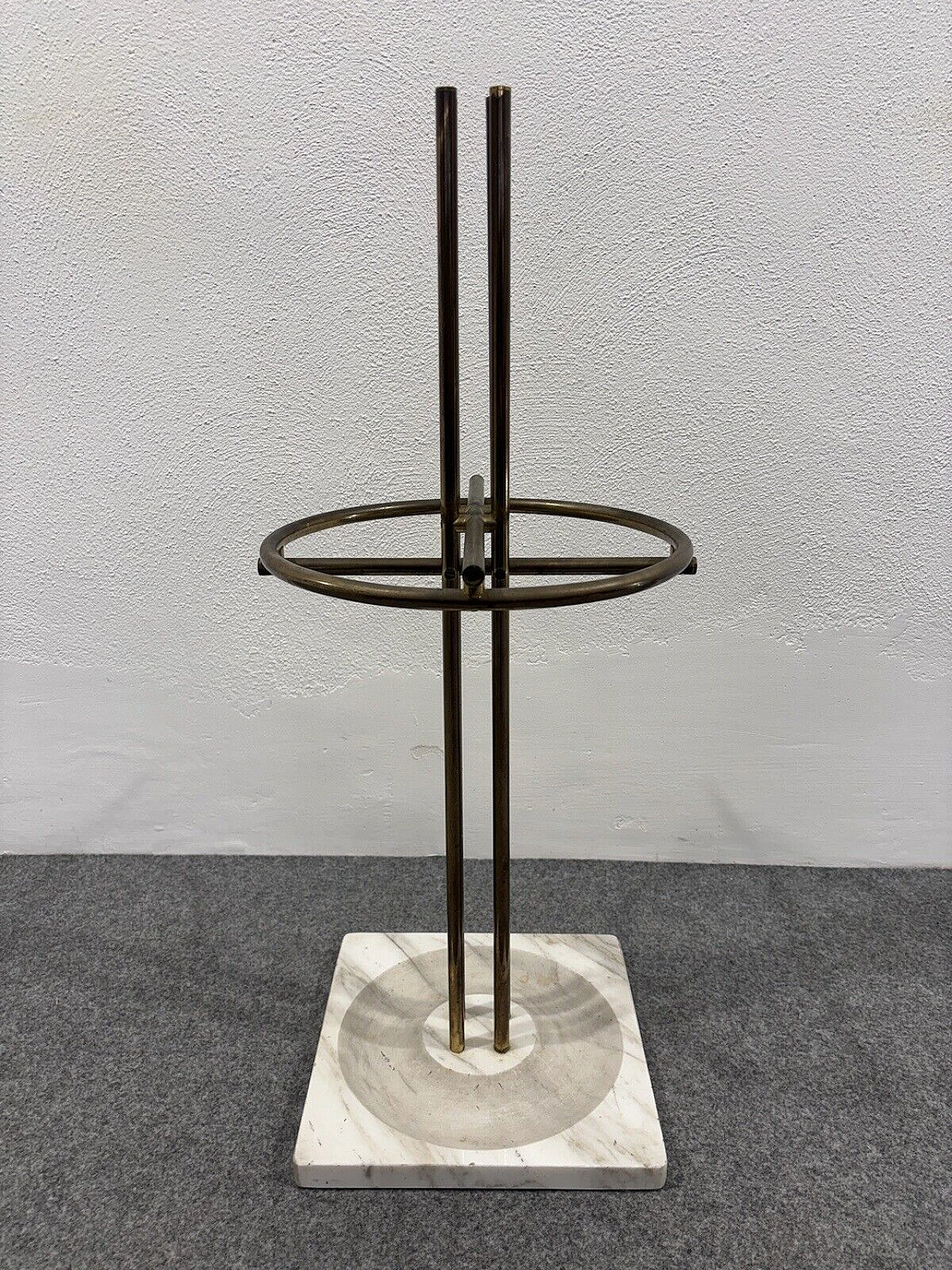 Marble and brass umbrella stand by Renato Zevi for Metalarte 4