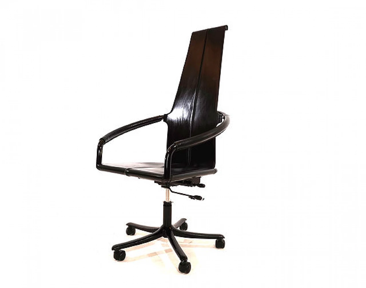 Leather and metal office armchair by Cofemo, 1980s 1