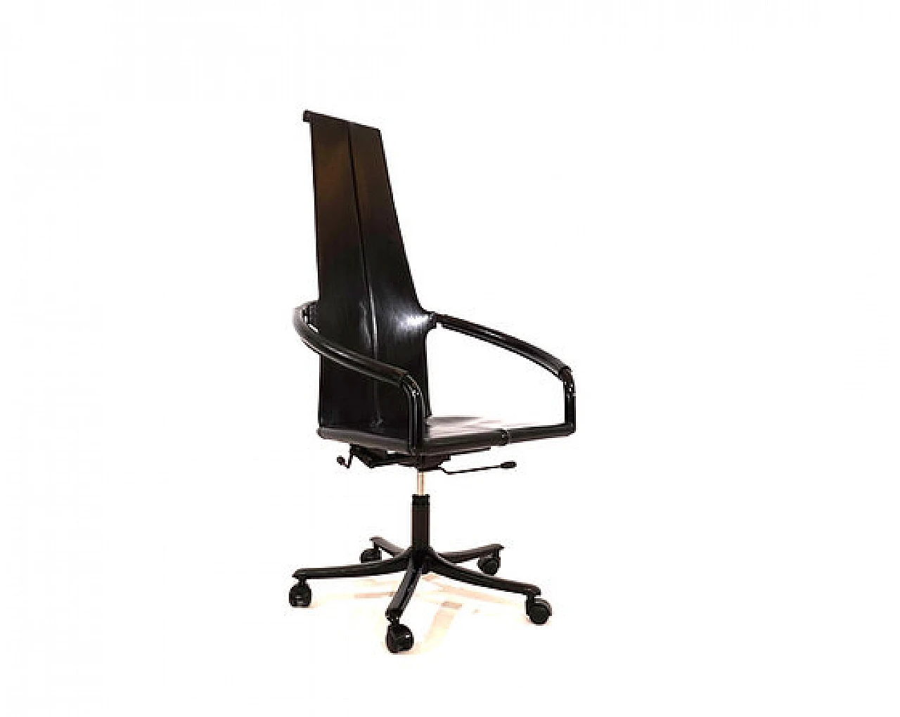 Leather and metal office armchair by Cofemo, 1980s 3