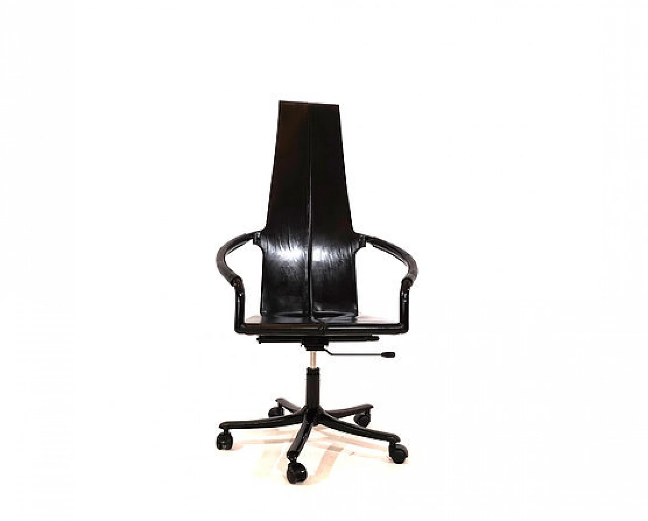 Leather and metal office armchair by Cofemo, 1980s 8