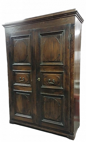 Tuscan poplar wardrobe with ashlar doors, 17th century