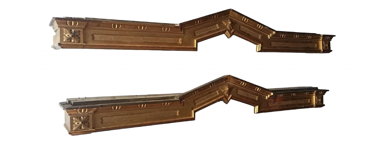 Pair of Lombard gilded wood pelmets, second half of the 19th century 12