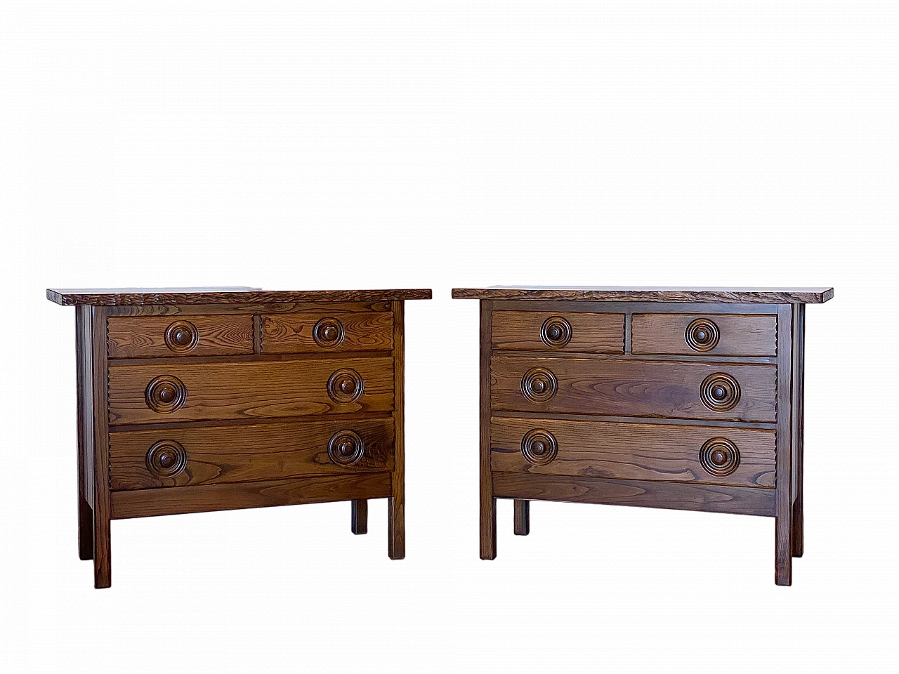 Pair of oak dresser with 4 drawers, 1960s 24