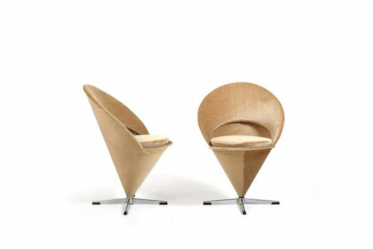 Pair of Cone Chair armchairs by Verner Panton for Pluslinje, 1970s 1