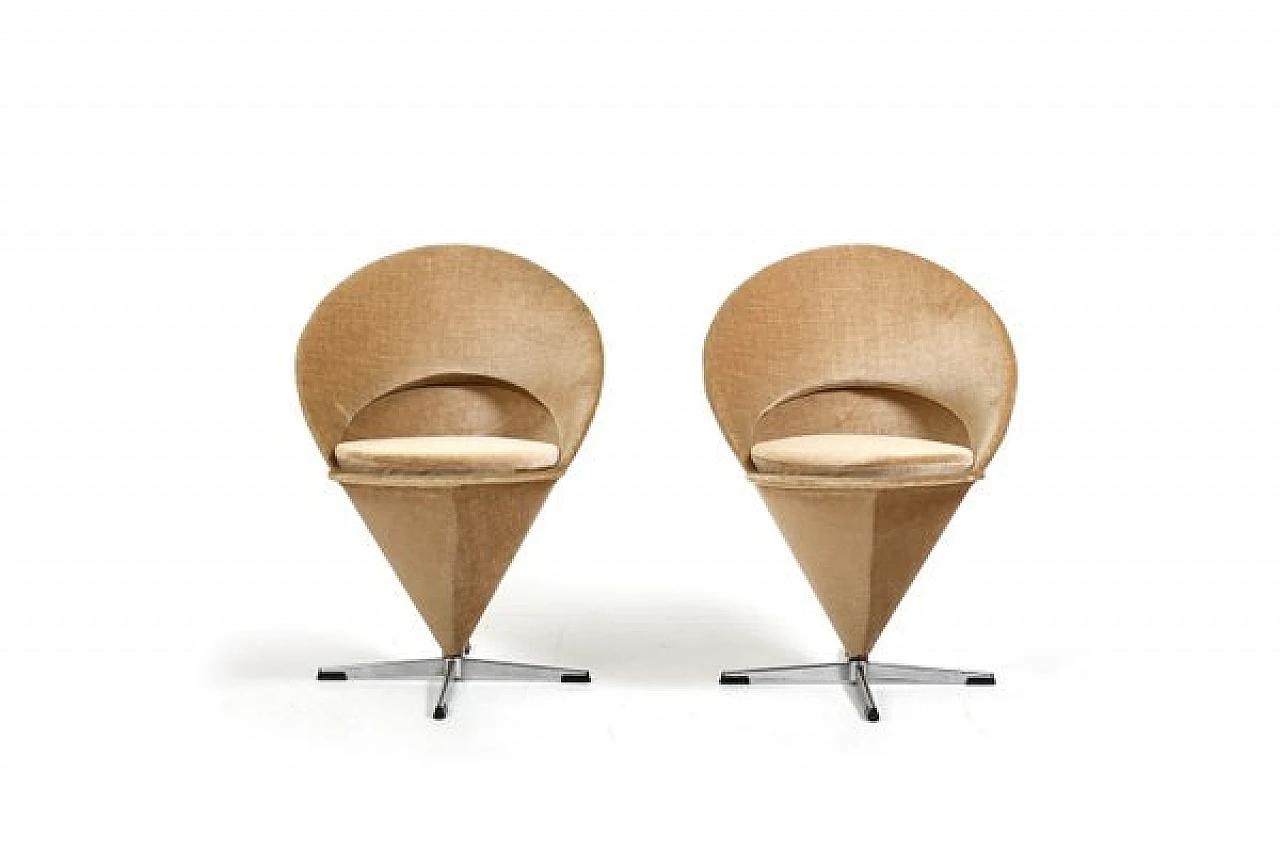 Pair of Cone Chair armchairs by Verner Panton for Pluslinje, 1970s 2