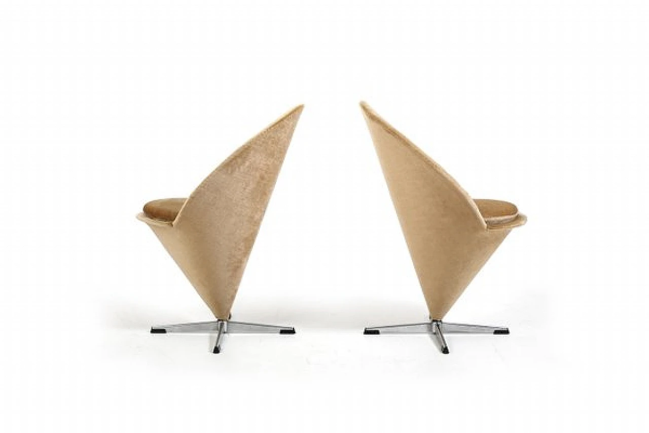 Pair of Cone Chair armchairs by Verner Panton for Pluslinje, 1970s 3