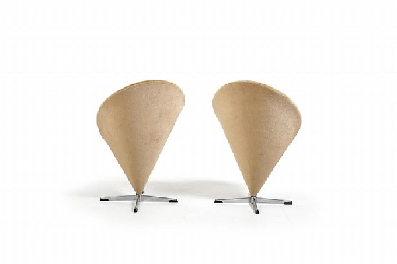 Pair of Cone Chair armchairs by Verner Panton for Pluslinje, 1970s 4