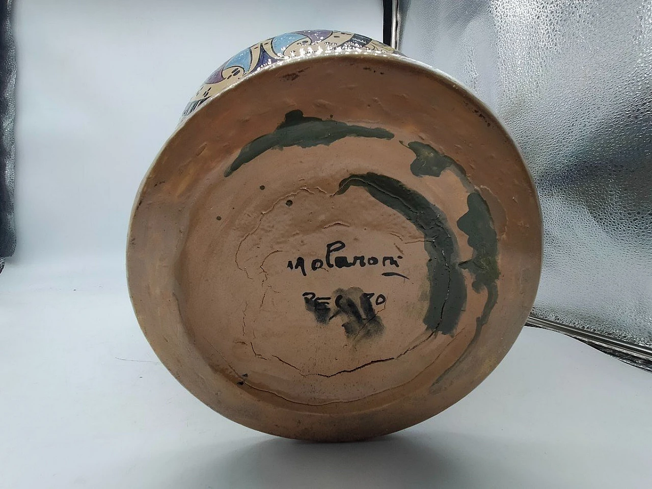 Vaso in ceramica policroma di Molaroni Pesaro, inizio '900 10