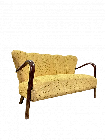 Bent wood and fabric sofa by Malatesta & Masson, 1950s