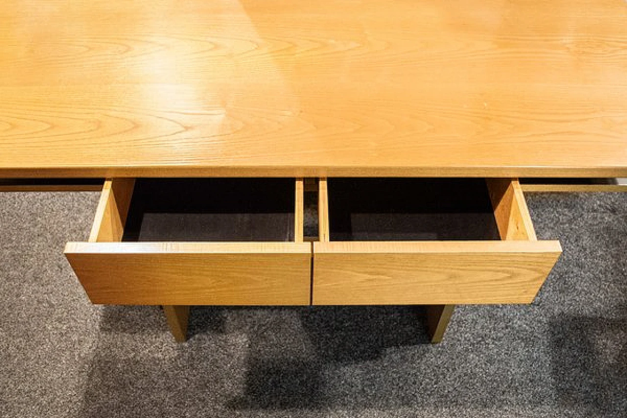 Two-drawer wooden desk with chair, 1970s 4