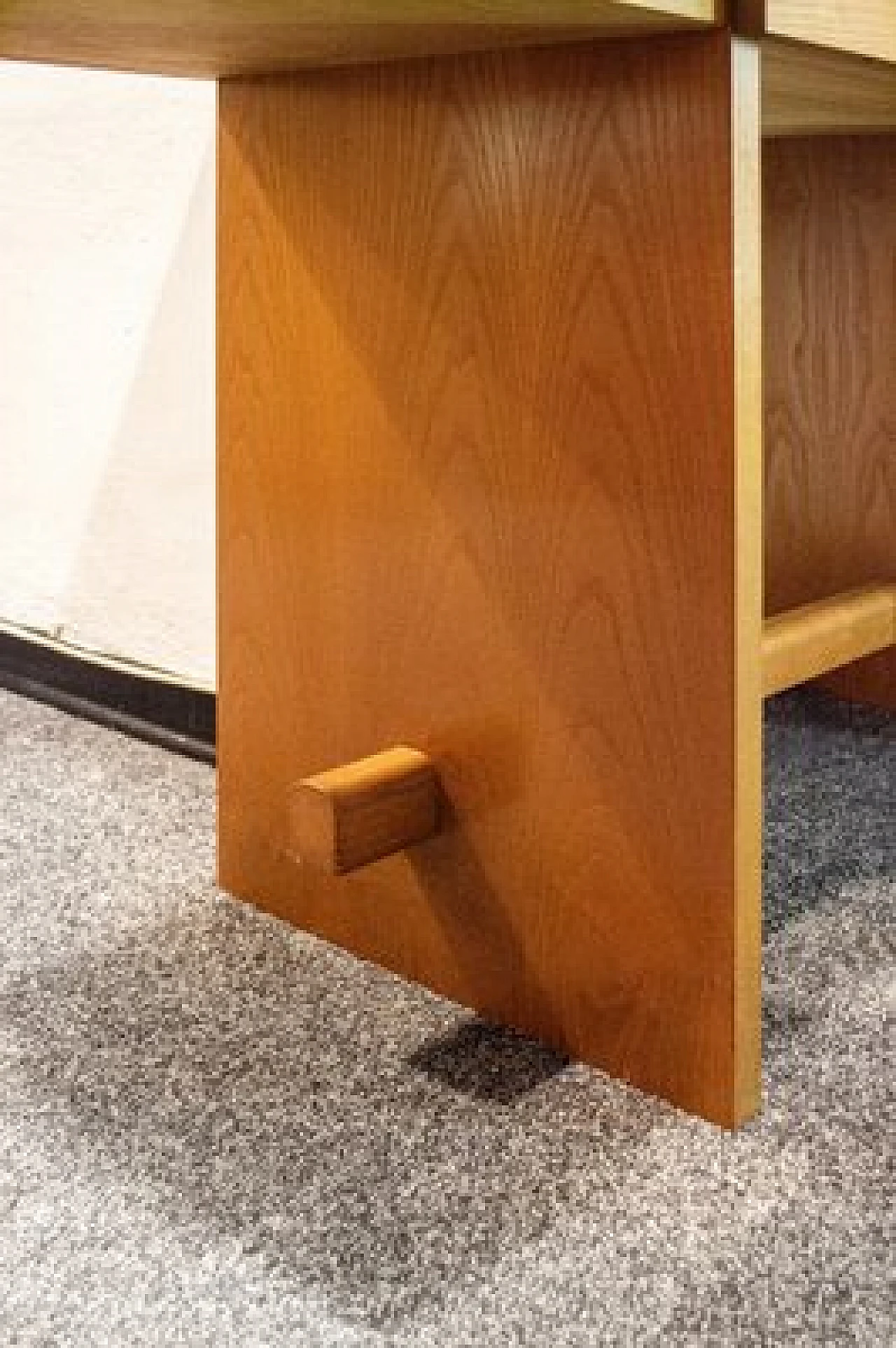 Two-drawer wooden desk with chair, 1970s 5