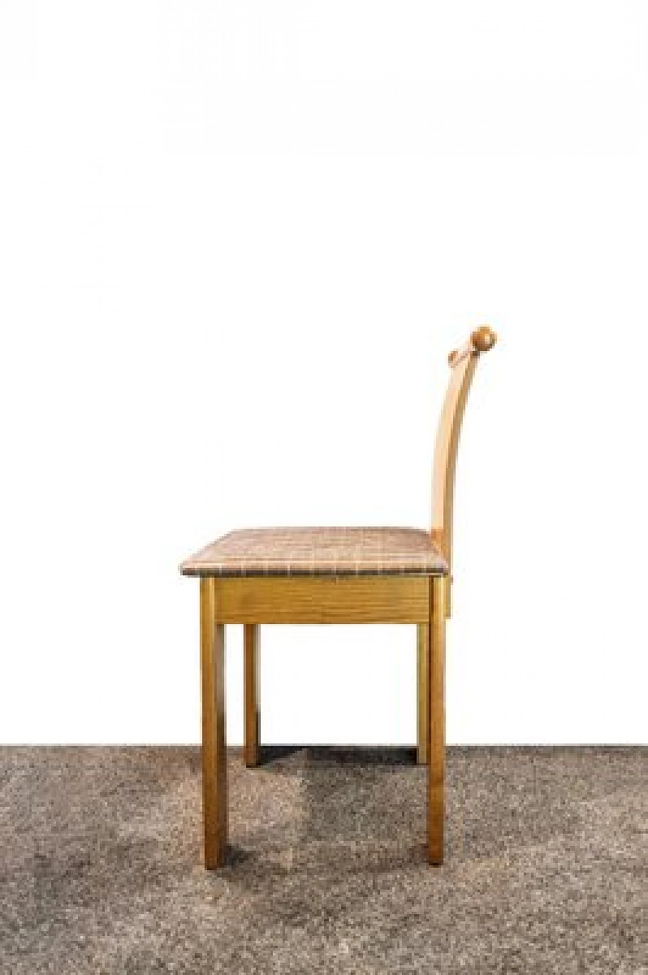 Two-drawer wooden desk with chair, 1970s 7