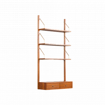 Hanging bookcase with console in the style of P. Cadovius, 1960s