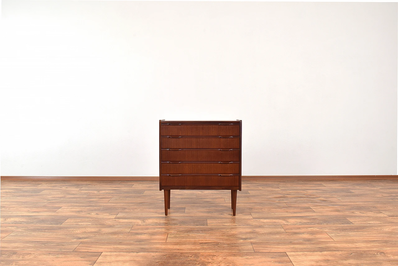 Danish teak five-compartment chest of drawers, 1960s 1