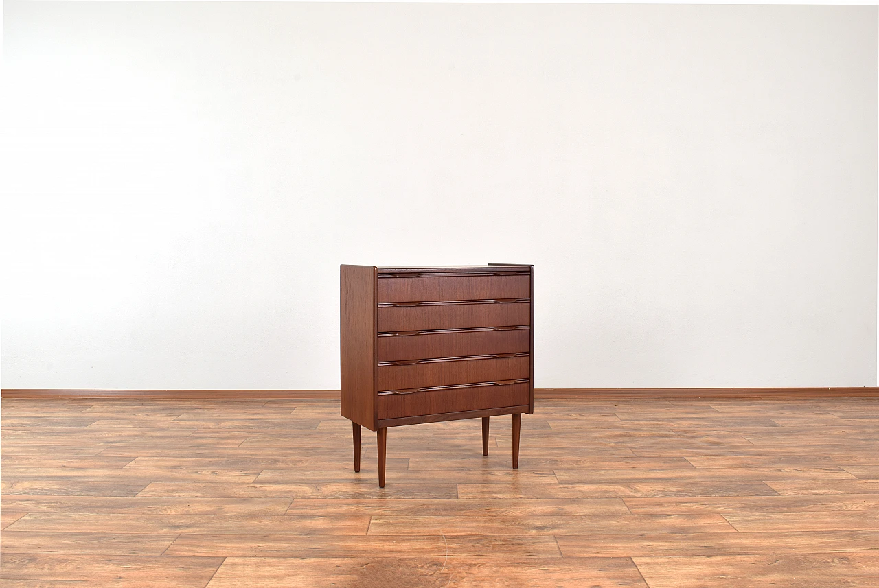 Danish teak five-compartment chest of drawers, 1960s 2