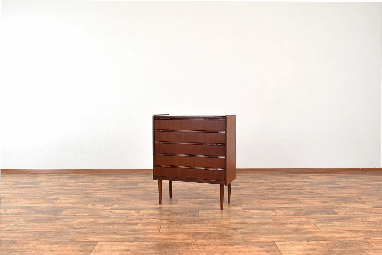 Danish teak five-compartment chest of drawers, 1960s 3