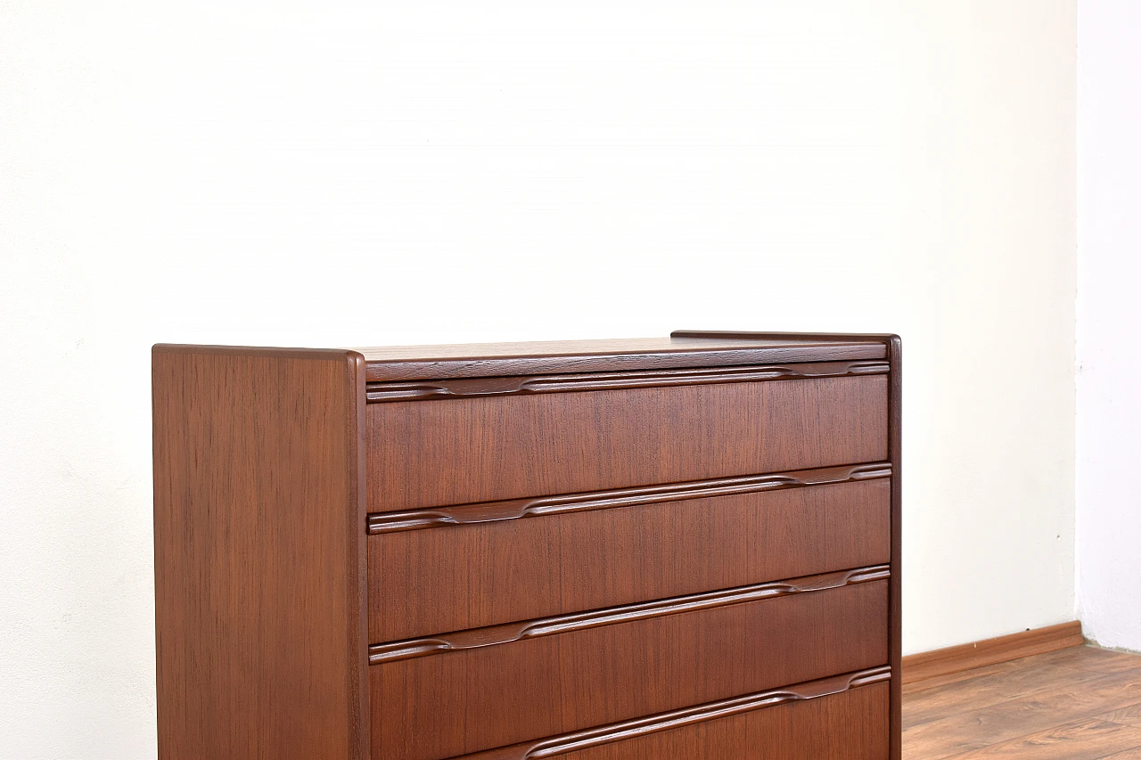 Danish teak five-compartment chest of drawers, 1960s 8