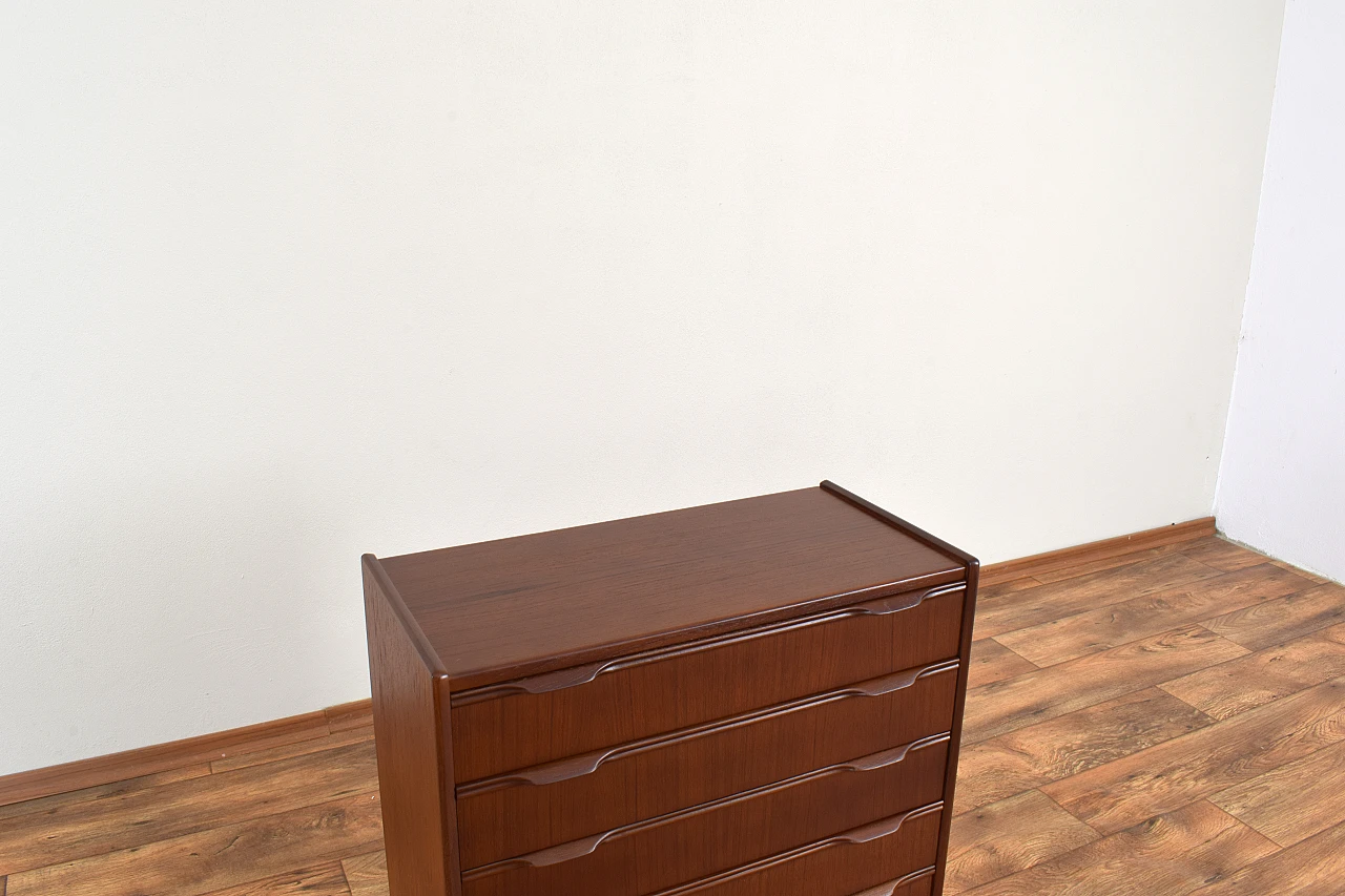 Danish teak five-compartment chest of drawers, 1960s 9