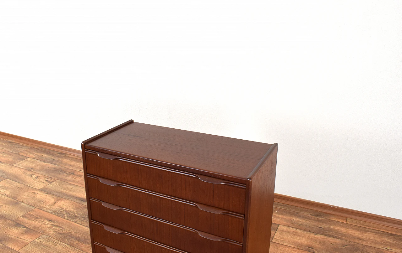 Danish teak five-compartment chest of drawers, 1960s 10