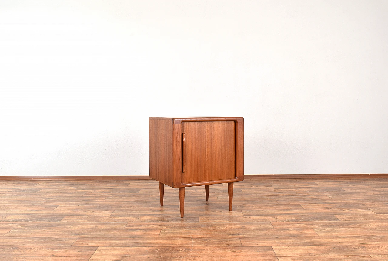 Teak cabinet with sliding door by Dyrlund, 1960s 3