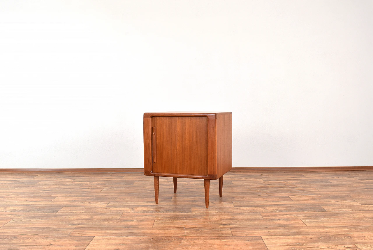 Teak cabinet with sliding door by Dyrlund, 1960s 4