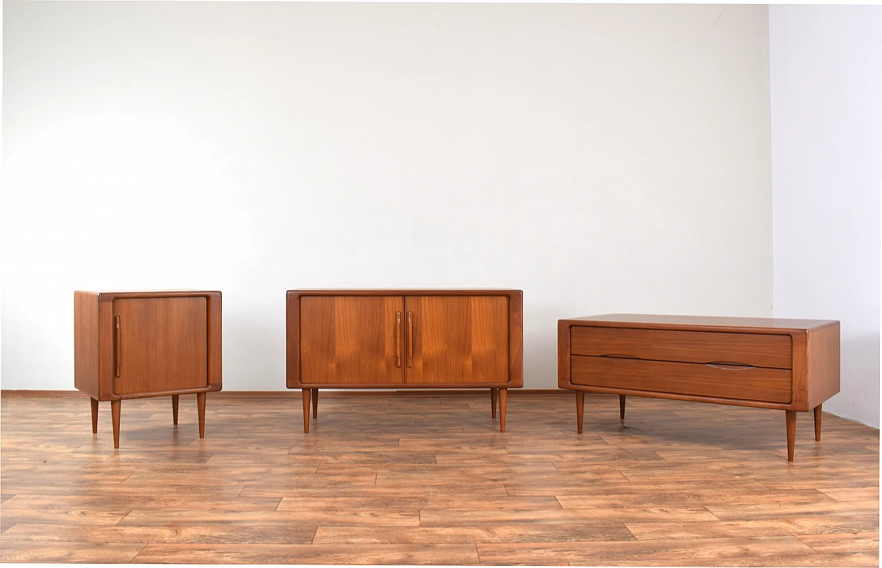 Teak sideboard, chest of drawers and cabinet by Dyrlund, 1960s 1