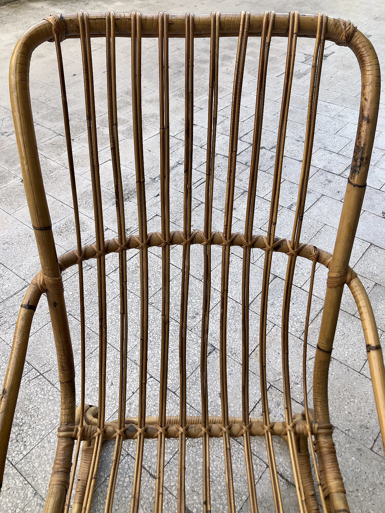 Pair of rattan armchairs, 1950s 5