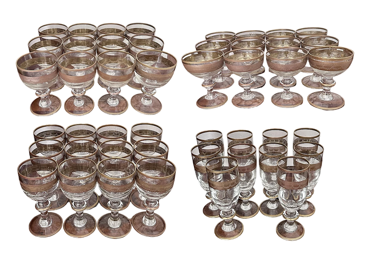 46 Tumblers in blown glass with pure gold decoration, 19th century 9