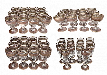 46 Tumblers in blown glass with pure gold decoration, 19th century