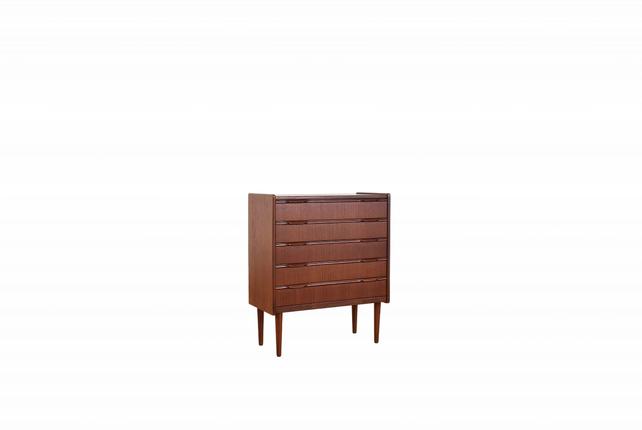 Danish teak five-compartment chest of drawers, 1960s 11