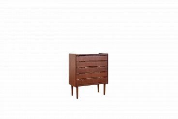 Danish teak five-compartment chest of drawers, 1960s