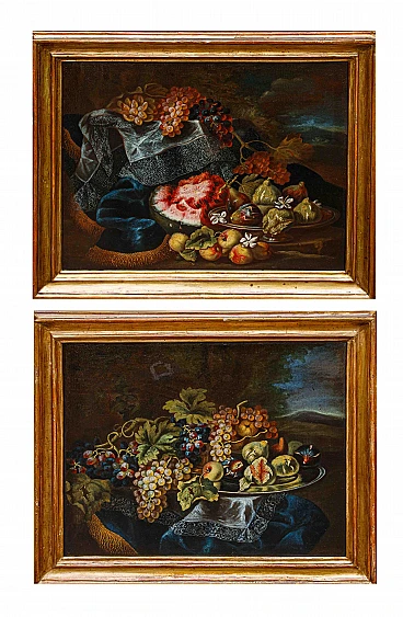 Maximilian Pfeiler, Pair of still life, oil on canvas, 17th century