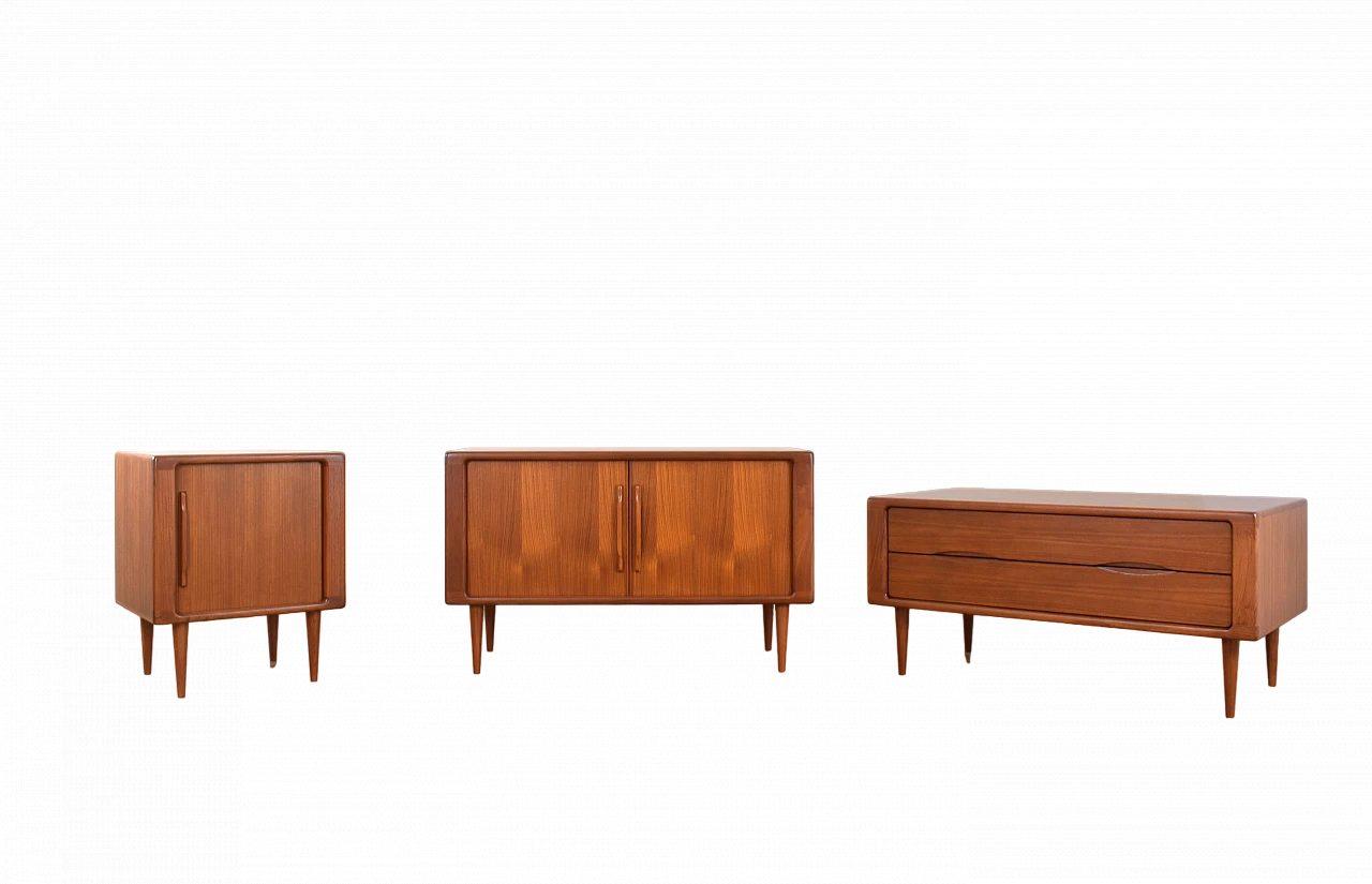 Teak sideboard, chest of drawers and cabinet by Dyrlund, 1960s 24