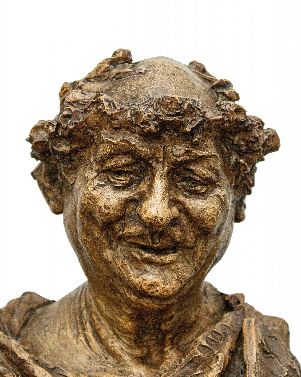 Adolfo Laurenti, Bust of togatus, terracotta sculpture, 19th century 3