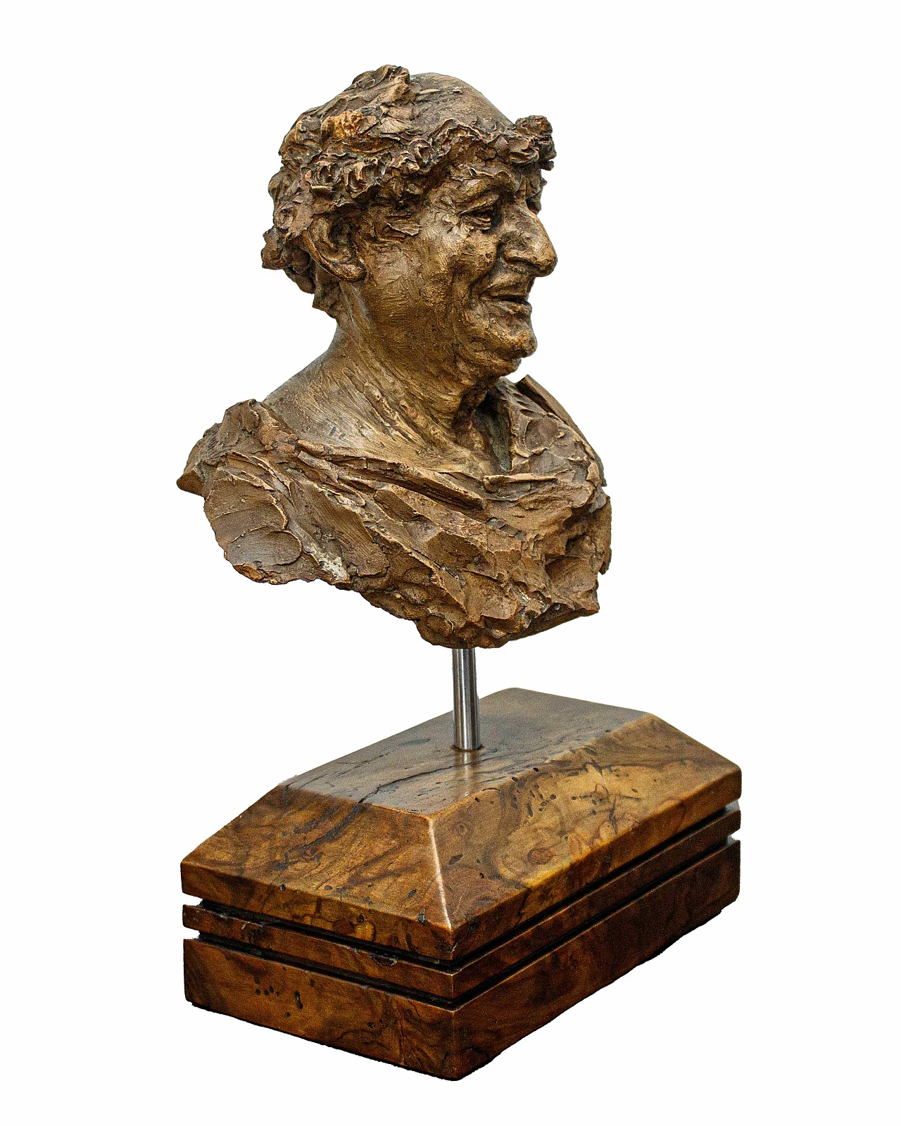 Adolfo Laurenti, Bust of togatus, terracotta sculpture, 19th century 4