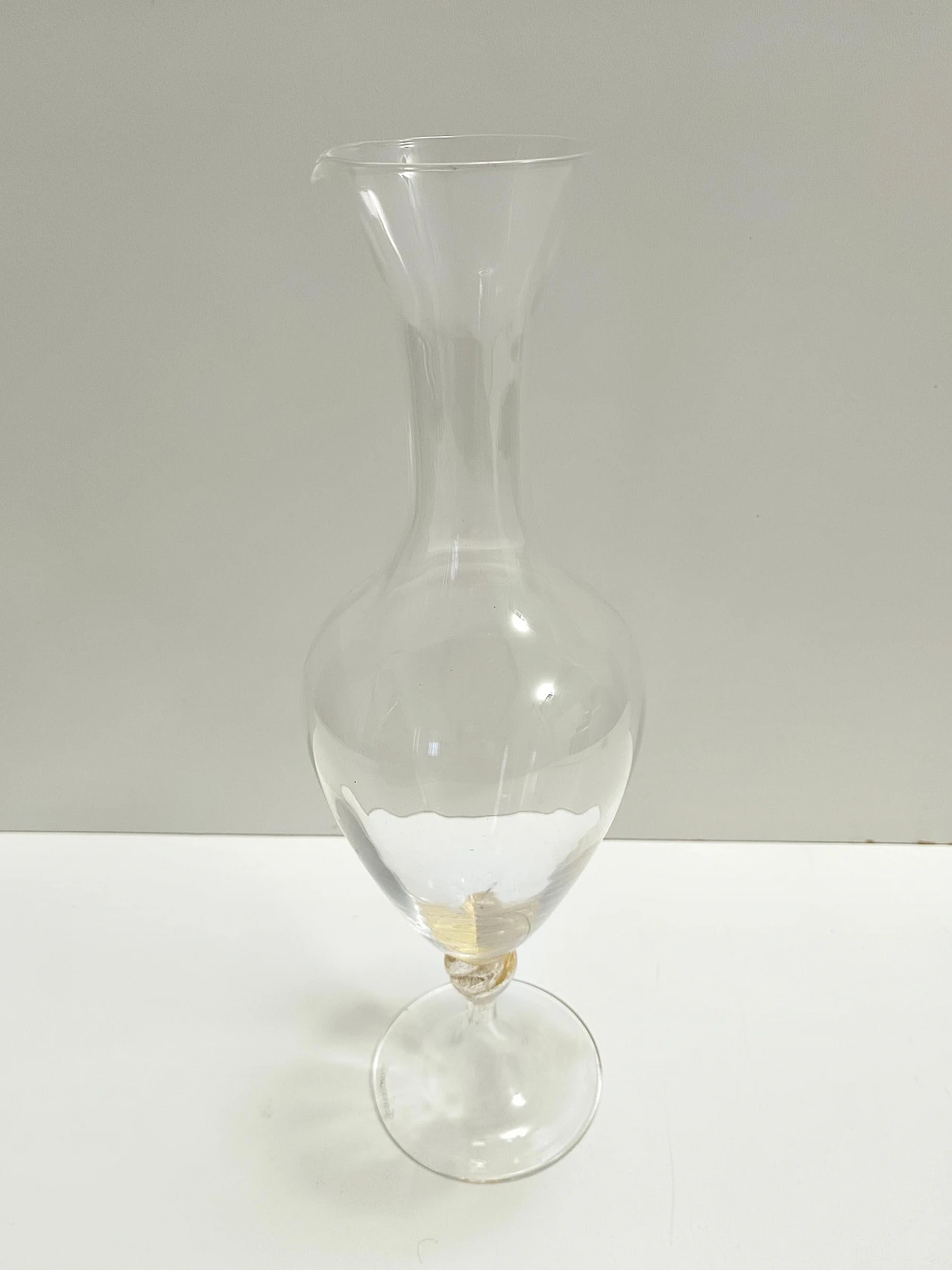 Transparent glass vase with gilded detail by La Murrina, 1980s 6