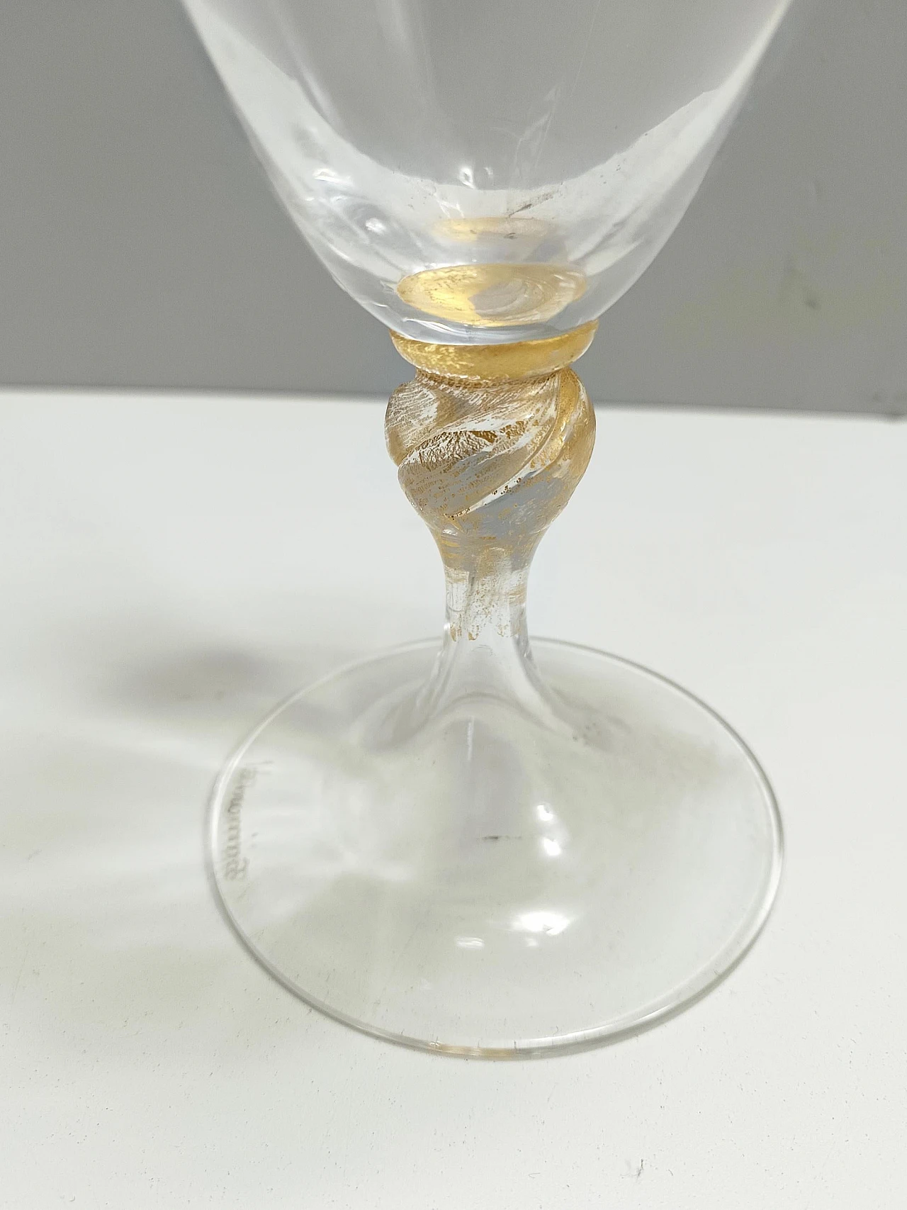 Transparent glass vase with gilded detail by La Murrina, 1980s 8