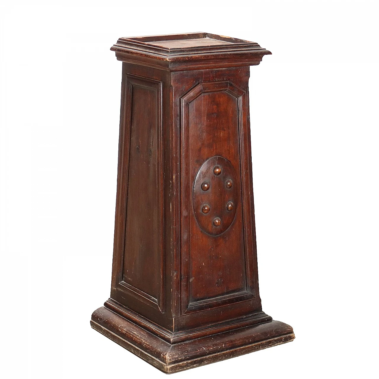 Wooden bust stand base with Medici coat of arms 1