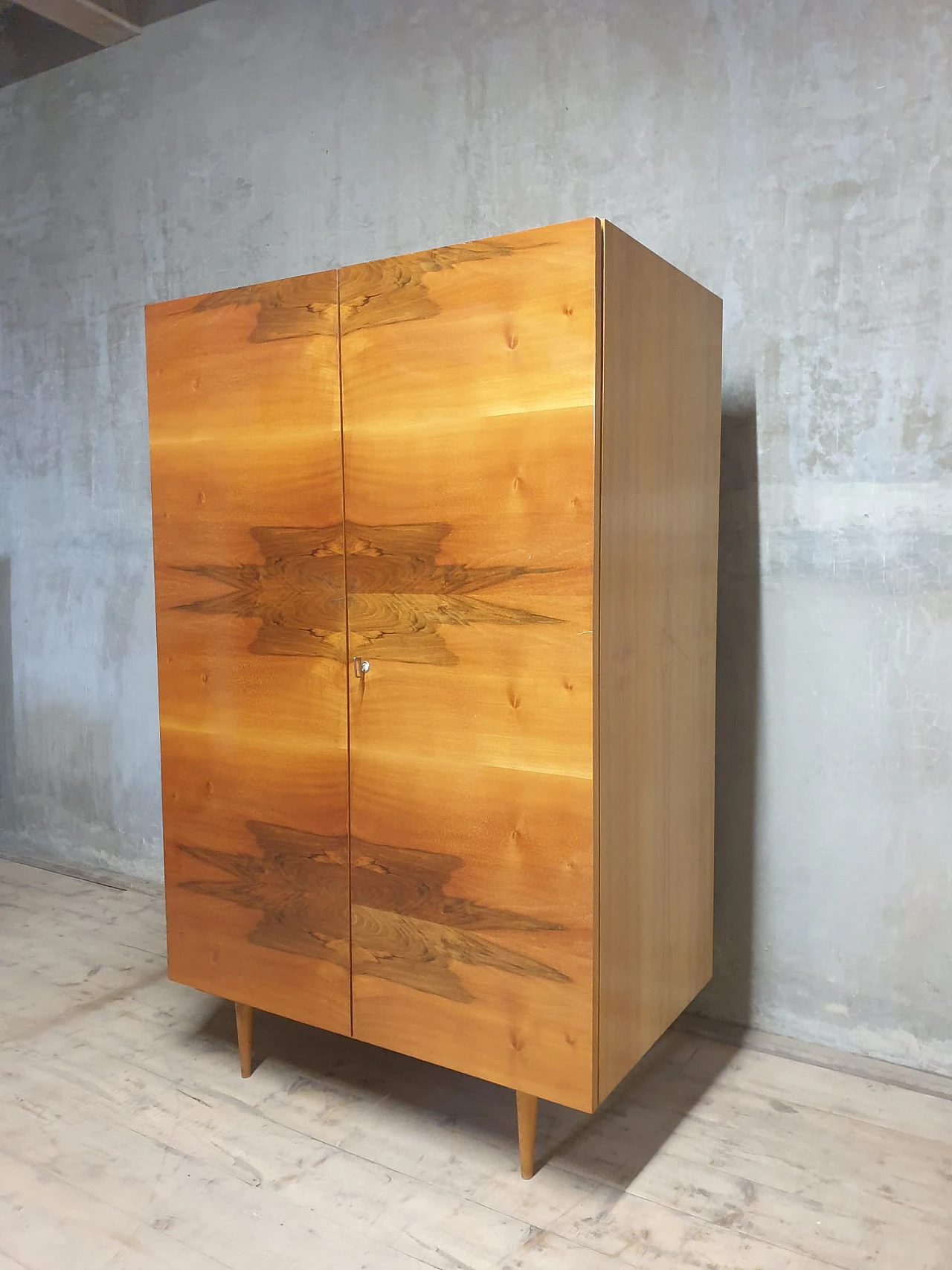 Czechoslovakian ash, walnut and plywood wardrobe, 1970s 2