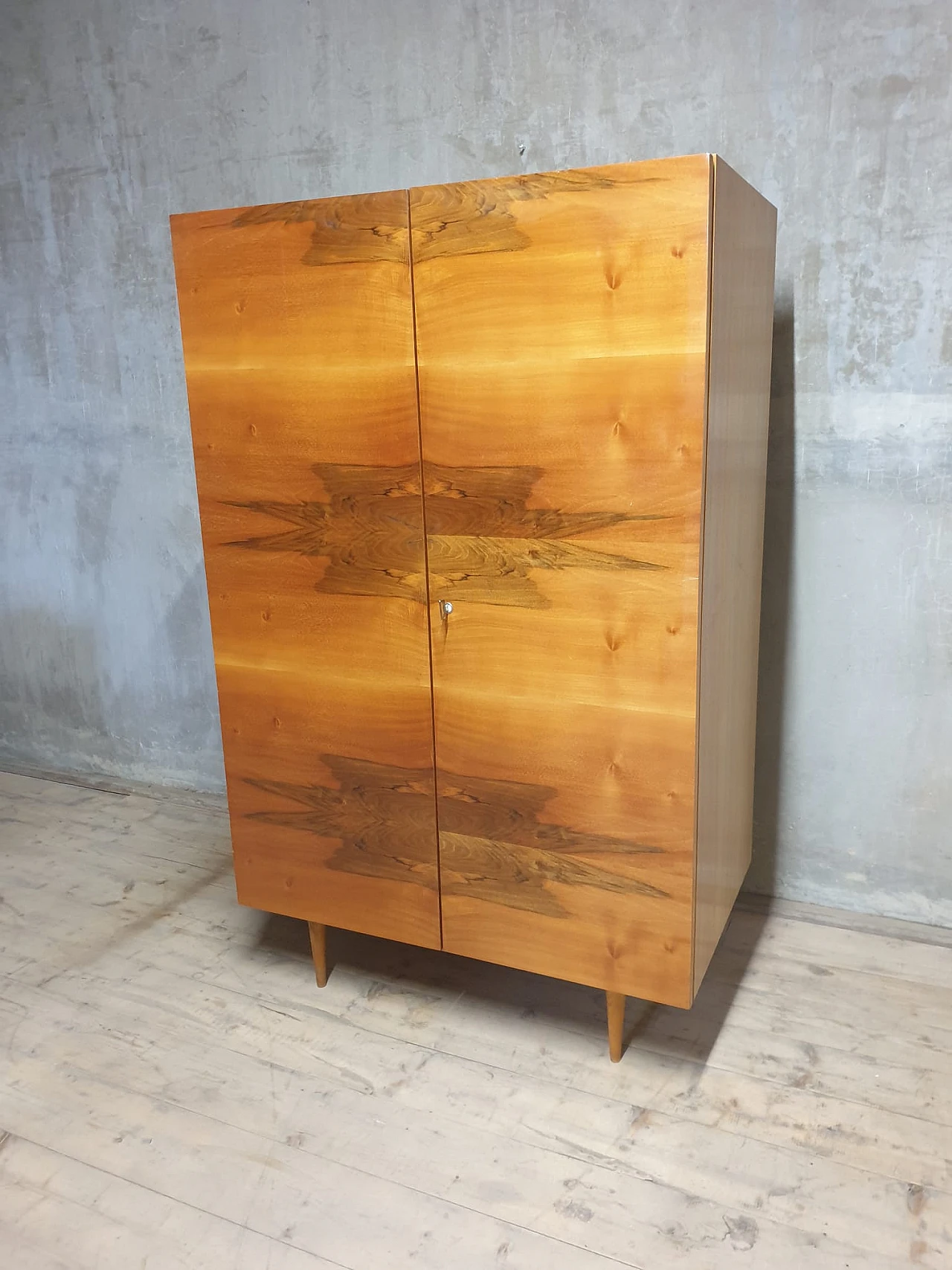 Czechoslovakian ash, walnut and plywood wardrobe, 1970s 5