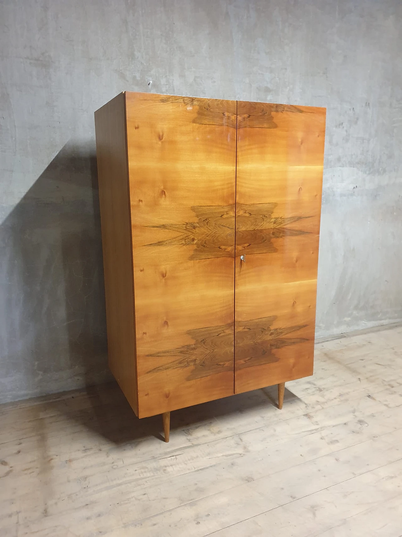 Czechoslovakian ash, walnut and plywood wardrobe, 1970s 6