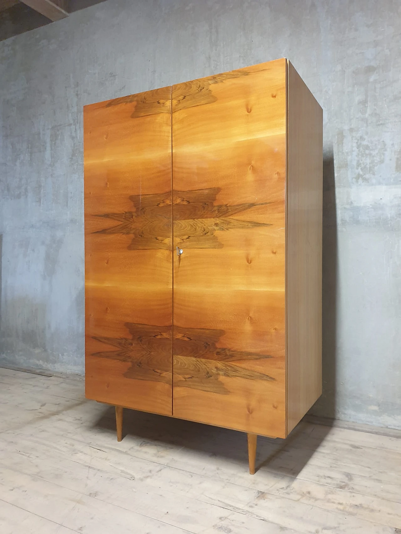 Czechoslovakian ash, walnut and plywood wardrobe, 1970s 7