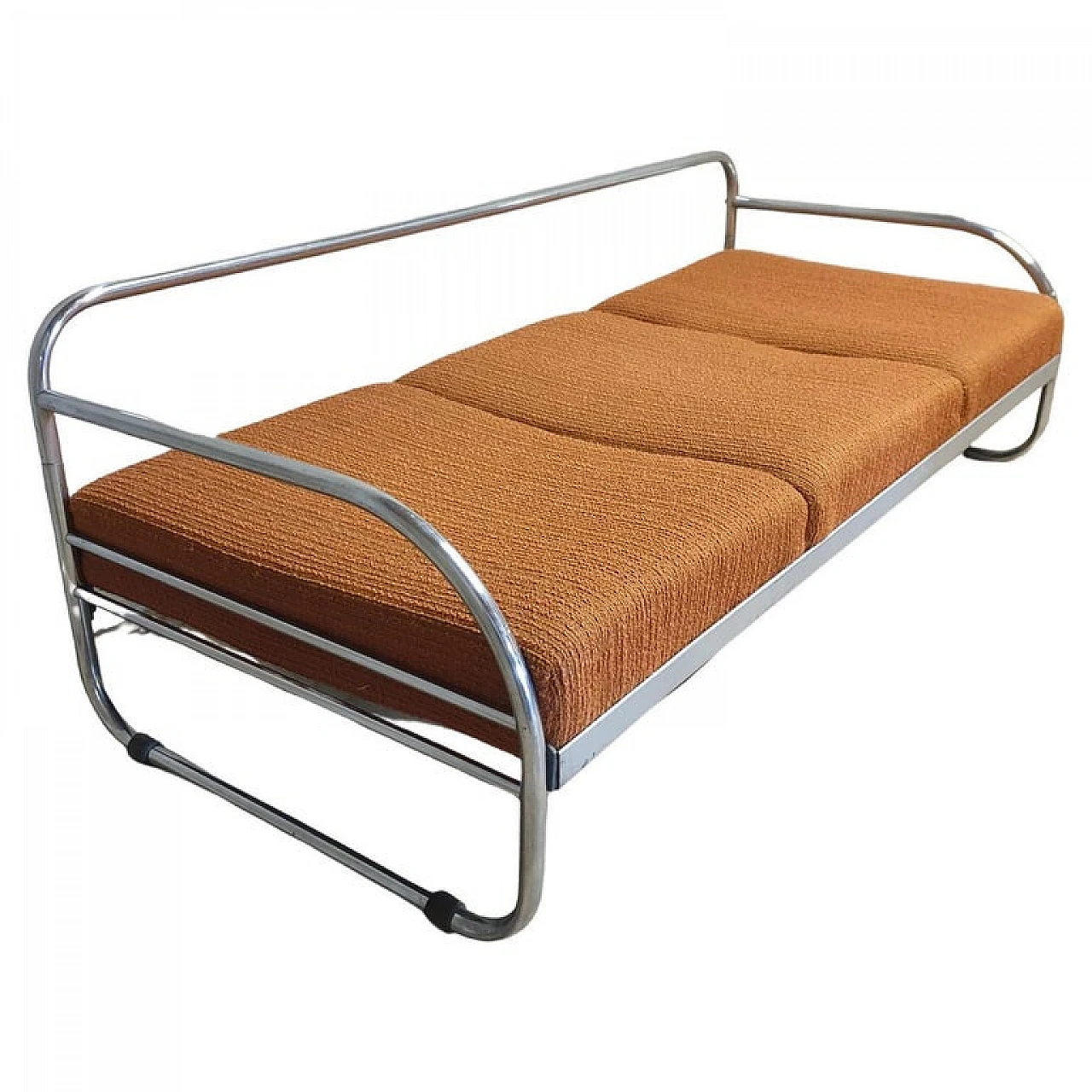 Bauhaus chromed metal and fabric sofa by Kovona, 1930s 1