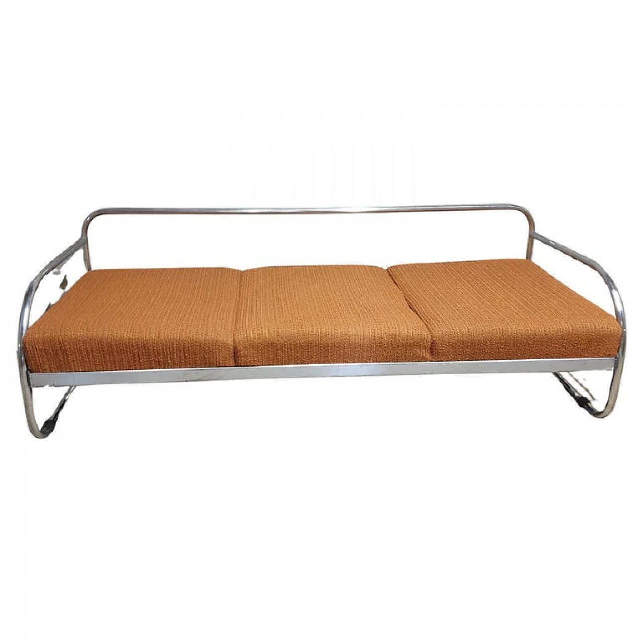 Bauhaus chromed metal and fabric sofa by Kovona, 1930s 2